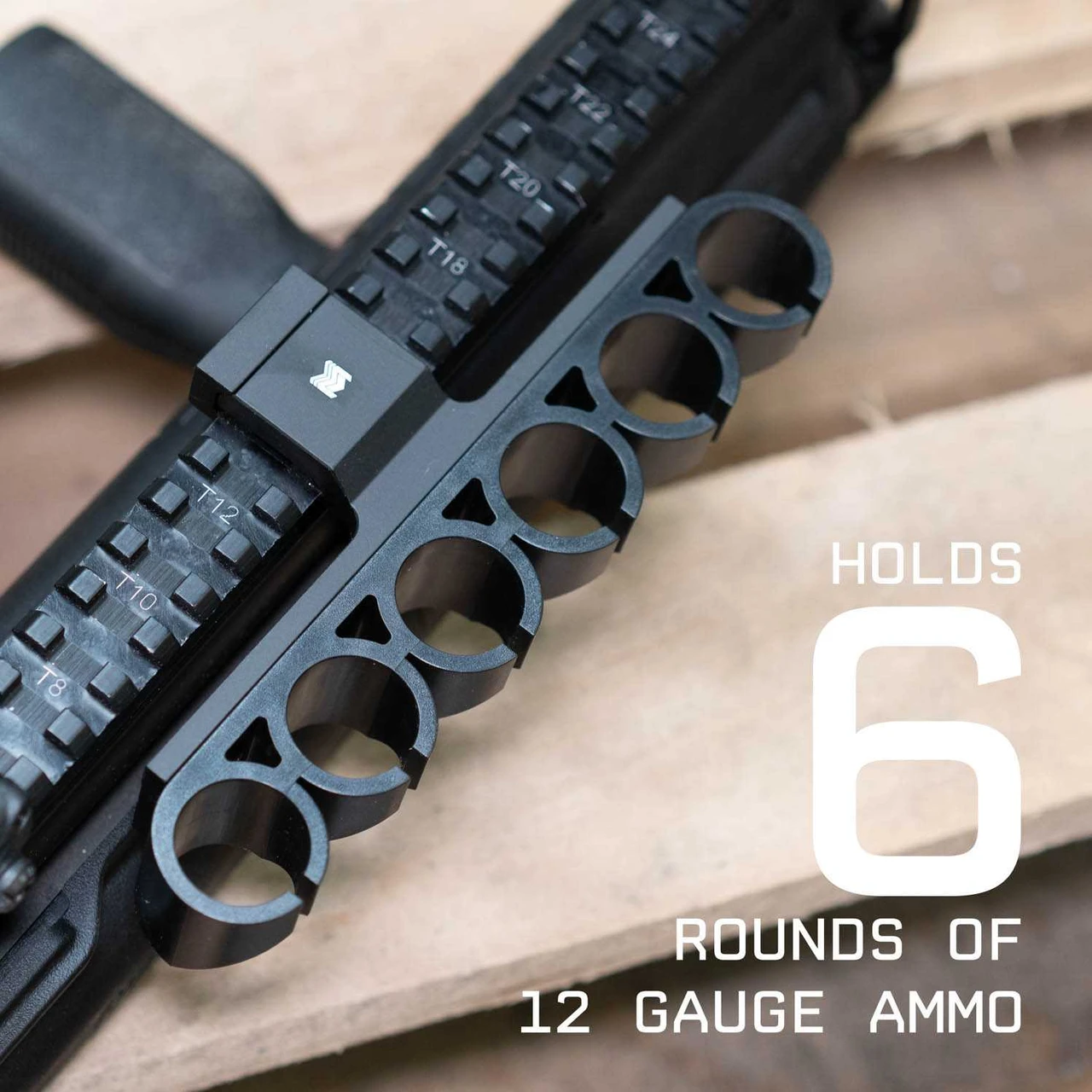 Side Saddle Ammo Holder for 12 Gauge Shotguns Compatible with Picatinny Mounting Platforms