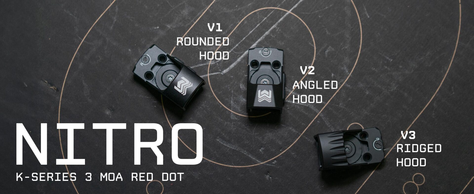 Nitro Pistol Red Dot w/ 3 MOA Dot | K-Series/RMSc – V1 Rounded Hood