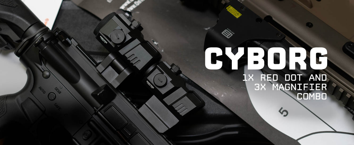 1×20 Cyborg Red Dot Sight and 3x Magnifier Set