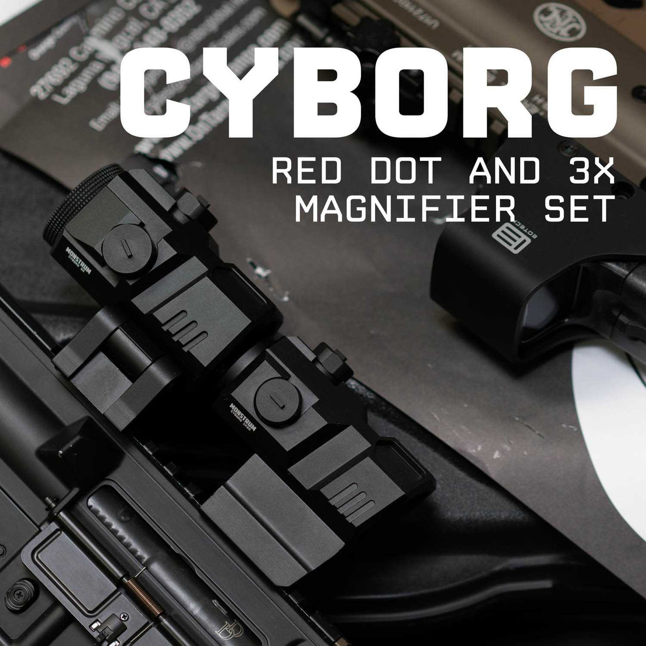1×20 Cyborg Red Dot Sight and 3x Magnifier Set