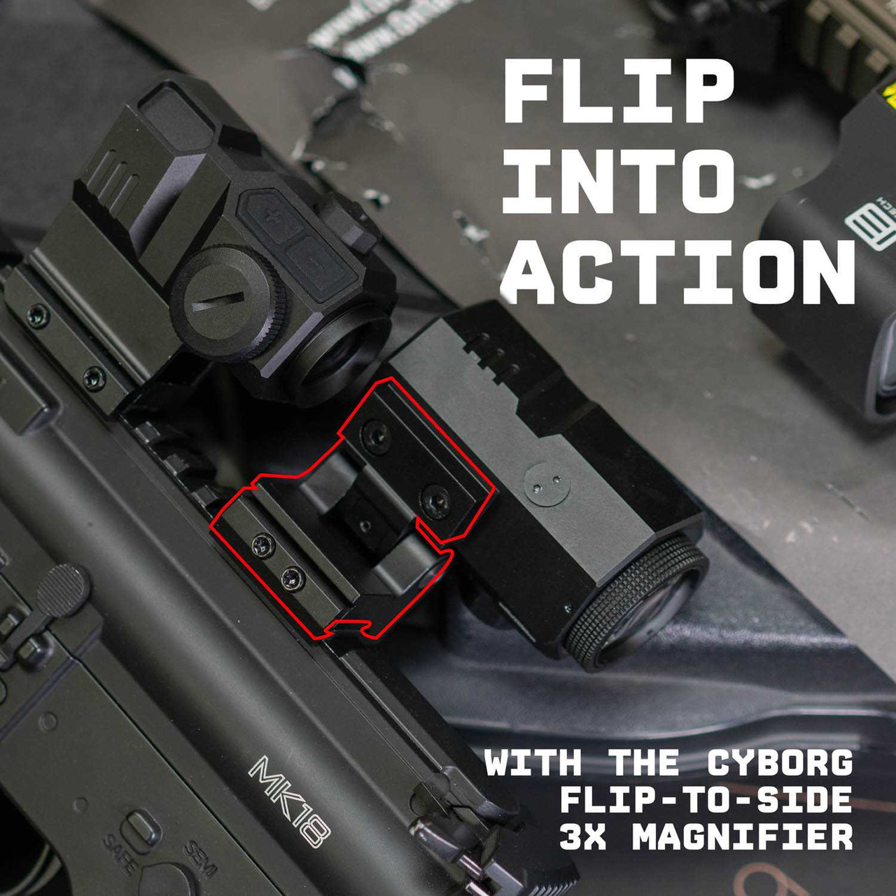 1×20 Cyborg Red Dot Sight and 3x Magnifier Set