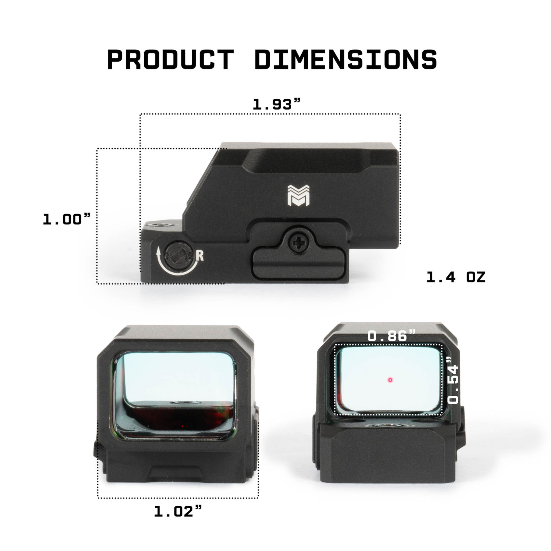 Archangel ERD | Enclosed Pistol Red Dot w/ 3 MOA Dot – RMSc Footprint