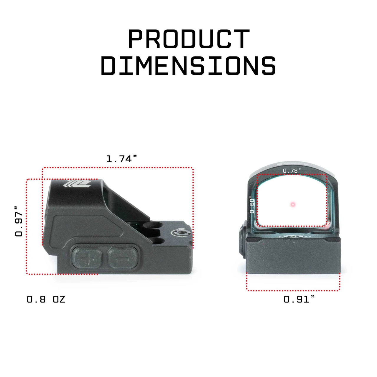 Nitro Pistol Red Dot w/ 3 MOA Dot | RMSc – V4 Rounded Hood