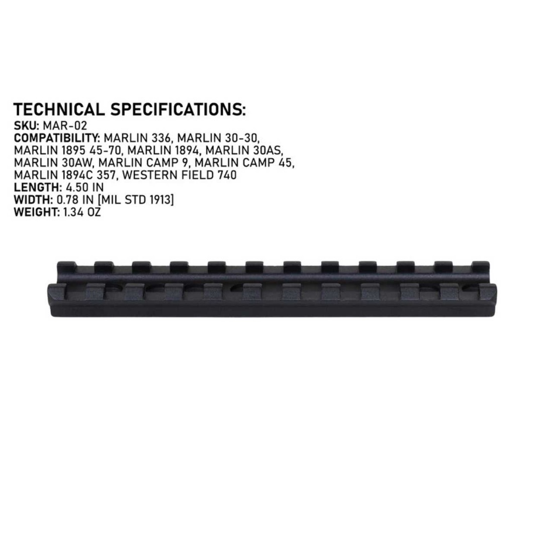 Picatinny Rail Mount for Marlin 336/1894/1895 Series Rifles
