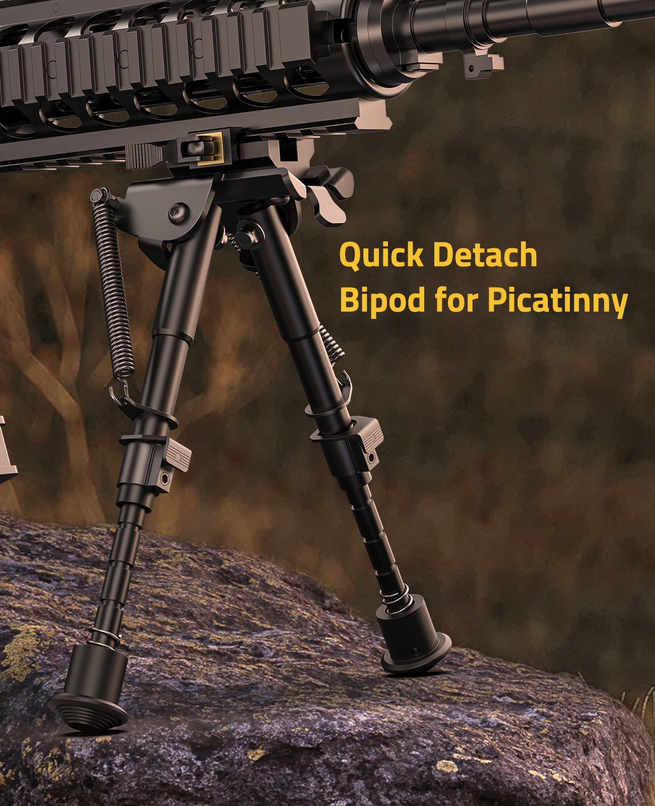 Rifle Bipod 6-9 Inches Picatinny with Quick Release Adapter