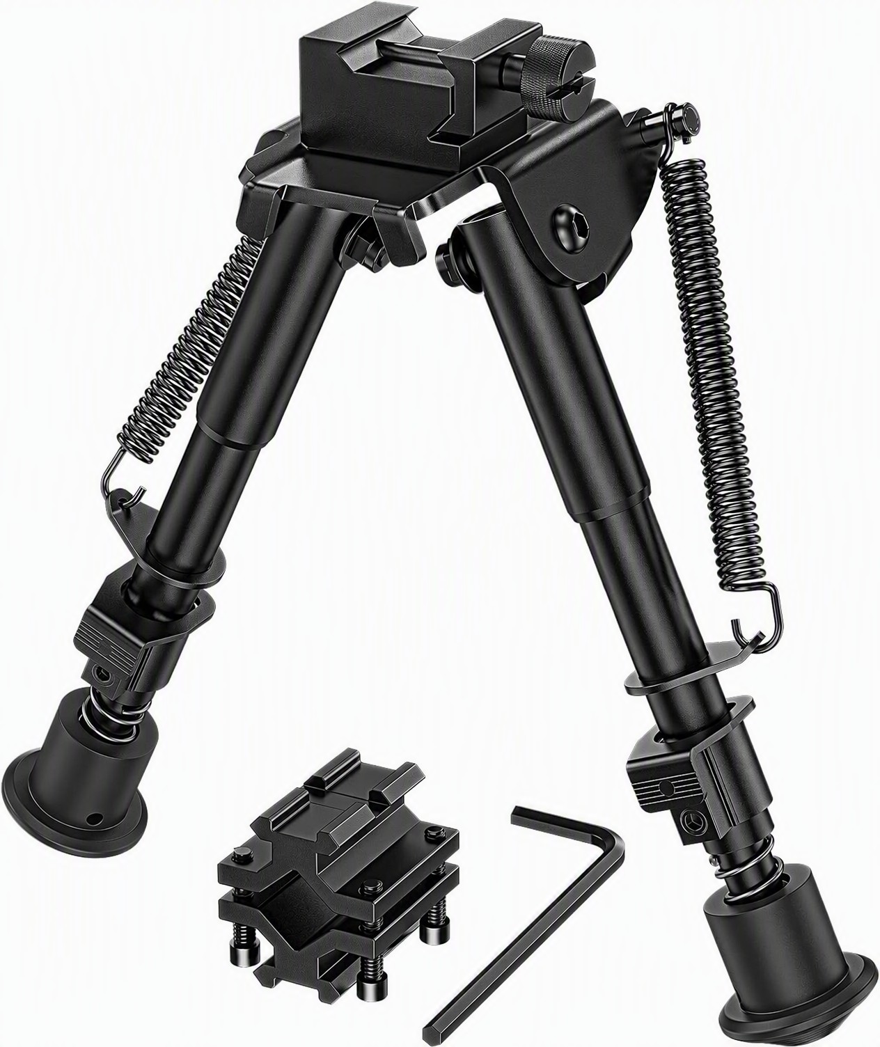 Rifle Bipod 6 to 9 Inches Picatinny Bipod for Hunting and Shooting | With Barrel Clamp Adapter, Sling Swivel Adapter & Picatinny Rail Mount Bipods for Rifles for Outdoors