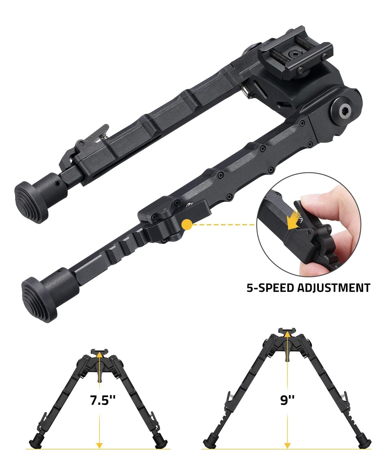 Rifle Bipod with 360 Degrees Swivel