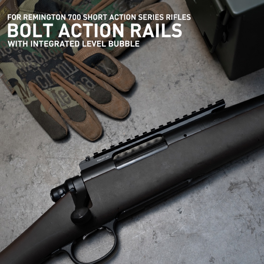 Remington 700 Short Action 17-Slot Rail with Level