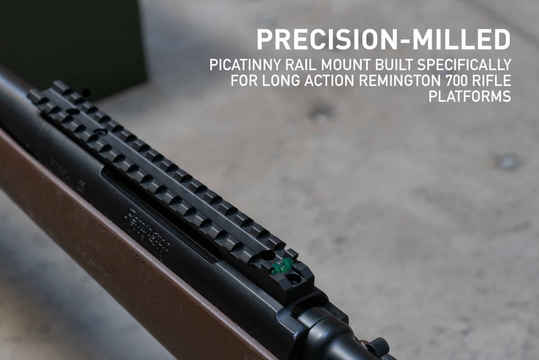 Remington 700 Long Action 17-Slot Rail with Level