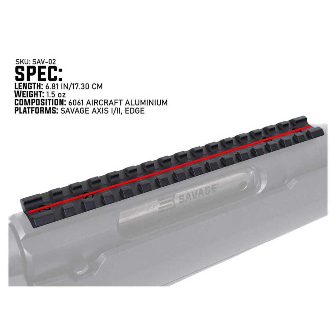 Picatinny Rail Mount with Level for Savage Arms Axis/Edge Rifles