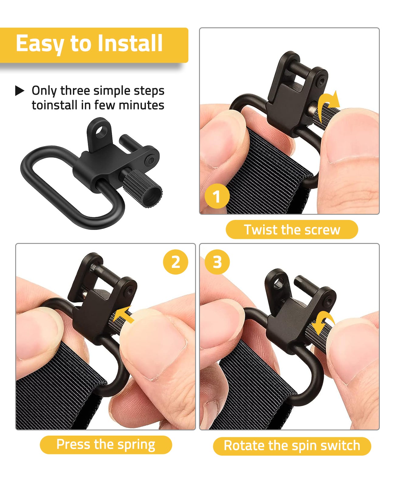 1.25 inches Sling Swivel Quick Attach/Release Sling Swivels