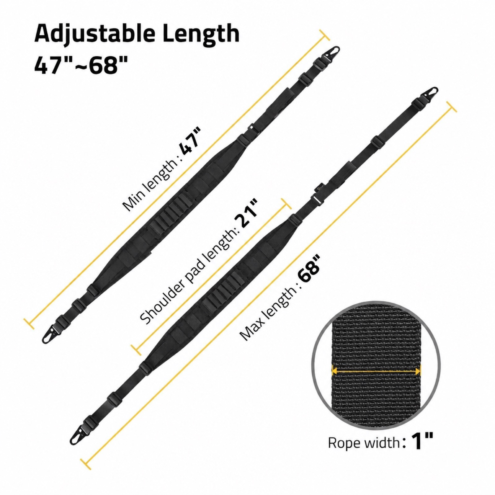 Two Point Sling Quick Adjust Rifle Sling 2-Pack Gun Swivels