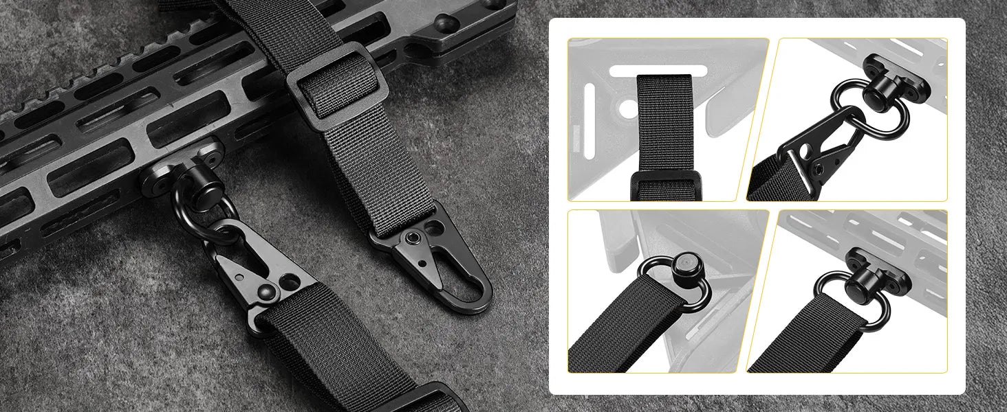 Two Point Sling Quick Adjust Rifle Sling 2-Pack Gun Swivels